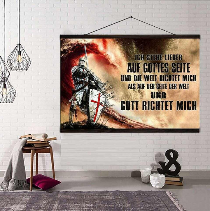 (A71) Knight Templar Hanging Canvas - Knight With God - Ger.