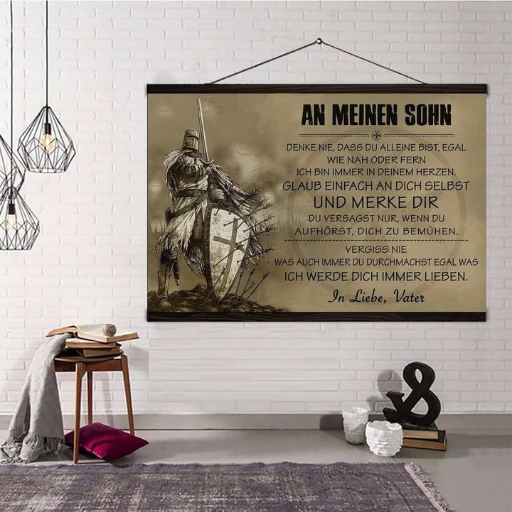 (A59) Knight Templar Hanging Canvas - Dad To Son - Stop Trying Ger.
