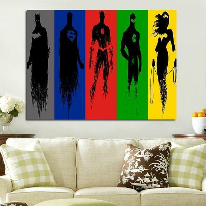 1 Panel Justice League Background Wall Art Canvas
