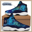 Personalized Horoscope Vegan Leather Libra Zodiac Blue Air Jordan 13 Sneaker, Gift For Lover Libra Zodiac AJ13 Shoes For Men And Women