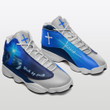 Walk By Faith Jesus Blue Air Jordan 13 Sneaker, Gift For Lover Walk By Faith Jesus AJ13 Shoes For Men And Women