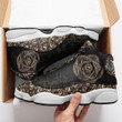 Skull Rose Air Jordan 13 Sneaker, Gift For Lover Skull Rose AJ13 Shoes For Men And Women