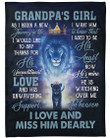 Angel Grandpa - He Is Watching Over Me In Heaven , I Love And Miss Him Dearly, Lion Mist Sherpa Fleece Blanket Great Customized Blanket Gifts For Birthday Christmas Thanksgiving