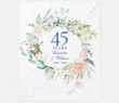 Customized Wedding Anniversary Blanket Floral Blanket 10th 20th 30h 40th 50th 60th Wedding Anniversary Blanket Couples Anniversary Blanket Gifts