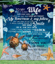 Personalized Sea Turtle To My Wife From Husband I Love You So Much Fleece Blanket Great Customized Blanket Gifts For Birthday Christmas Thanksgiving Mother's Day