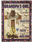 Hummingbird Cross Grandpa's Girl Fleece Blanket Great Customized Blanket Gifts For Birthday Christmas Thanksgiving Anniversary