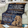 Personalized To My Daughter My Little Girl Yesterday From Mom A Lioness Beside A Cub Sherpa Fleece Blanket Great Customized Blanket Gifts For Birthday Christmas Thanksgiving