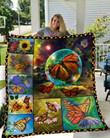Butterfly And Flower Quilt Blanket Great Customized Blanket Gifts For Birthday Christmas Thanksgiving Anniversary