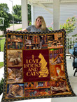 I Love Books And Cats Quilt Blanket Great Customized Blanket Gifts For Birthday Christmas Thanksgiving