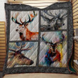 Deer Animal Colorful Deer Quilt Blanket Great Customized Blanket Gifts For Birthday Christmas Thanksgiving Anniversary