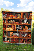 Cats On Bookshelf Funny Quilt Blanket For Cat And Book Lovers Great Customized Blanket For Birthday Christmas Thanksgiving Graduation Wedding Anniversary