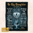 Personalized Family To My Daughter, Never Few That You Are Alone, Believe In Yourself, I'll Step Out Of The Shadows And Project What's Mine Sherpa Fleece Blanket
