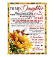 Personalized To My Daughter Sunflowers You Are The Beat Of My Heart, You Are My Sunshine Sherpa Fleece Blanket