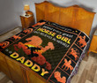 Horse Girl Behind Every Great Horse Girl Is A Daddy Quilt Blanket Great Customized Gifts For Birthday Christmas Thanksgiving Father's Day