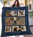 Bulldog Quilt Blanket Great Customized Blanket Gifts For Birthday Christmas Thanksgiving
