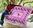 Twirling Boy Flower Pink Quilt Blanket