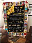 Personalized Sunflower To My Daughter Sherpa Fleece Blanket From Dad Never Feel That You Are Alone Great Customized Blanket Gifts For Birthday Christmas Thanksgiving Perfect Gifts For Sunflower Daughter