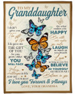 Personalized To My Granddaughter From Grandma Butterflies I Love You Forever And Always Fleece/Sherpa Blanket Great Customized Gifts For Family Birthday Christmas Thanksgiving Anniversary