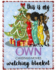 Black Friends Own Christmas Movies Watching Fleece, Sherpa Blanket Great Gifts For Birthday Christmas Thanksgiving Anniversary