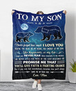 Personalized To My Son Blanket Promise Me That You'Ll Give Faith A Fighting Chance Blanket Customized Mother And Son Bear Blanket Gifts For My Son In Birthday Gift For My Little Boy In Christmas