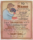 Personalized To My Daughter, I Am Always Right There In Your Heart, You Will Always Be My Baby Girl, Gift For Daughter From Dad Sherpa Fleece Blanket