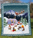Camping Dachshund In The Snow Merry Christmas Quilt Blanket Great Customized Blanket Gifts For Birthday Christmas Thanksgiving