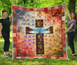 Dragonfly Cross Quilt Blanket Great Gifts For Birthday Christmas Thanksgiving Anniversary