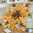 Big Bee Lying On Beehive Flower Sherpa Fleece Blanket Great Customized Blanket Gifts For Birthday Christmas Thanksgiving