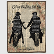 Personalized Riding Partner For Life Sherpa & Fleece Blanket For Husband/Wife Motorcycle Riding Couple Blanket Valentines Day Wedding Anniversary Christmas Birthday Gifts For Wife/Husband