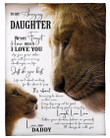 Personalized To Daughter From Dad One Day Left, I Love You Lion Sherpa Fleece Blanket Great Customized Blanket Gifts For Birthday Christmas Thanksgiving