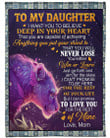 Personalized To My Daughter Lion Fleece Blanket From Mom I Want You To Believe Deep In Your Heart Great Customized Blanket For Birthday Christmas Thanksgiving