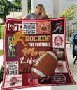 Rockin The Football Mom Life Quilt Blanket Great Customized Gifts For Birthday Christmas Thanksgiving Mother's Day