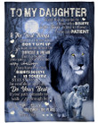 Personalized To My Daughter, Life Sometime Be Difficult and Unfair, Believe In Yourself From Dad Lion, Sherpa Fleece Blanket Great Customized Blanket Gifts For Birthday Christmas Thanksgiving