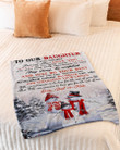 Personalized To Our Daughter, Dad And Mom Love You, Just Do Your Best, From Dad And Mom, Snowman Sherpa Fleece Blanket Great Customized Blanket Gifts For Birthday Christmas Thanksgiving