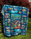 Turtle In The Ocean Quilt Blanket Great Customized Blanket Gifts For Birthday Christmas Thanksgiving