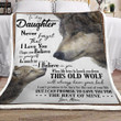 Personalized Wolf White Theme To My Daughter Sherpa Fleece Blanket From Mom Wolf Will Always Have You Back Great Customized Blanket Gifts For Birthday Christmas Thanksgiving