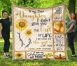 Personalized Sunflower To My Dear Daughter Quilt Blanket From Step-Dad Life Gave Me The Gift Of You Great Customized Blanket Gifts For Birthday Christmas Thanksgiving