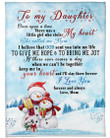Personalized To My Daughter From Mom Snowman I Love You Forever And Always Fleece/Sherpa Blanket Great Customized Gifts For Family Birthday Christmas Thanksgiving Anniversary