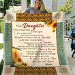 Personalized Sunflower To My Daughter From Mom Keep Your Face To The Sunshine Sherpa Fleece Blanket Great Customized Blanket Gifts For Birthday Christmas Thanksgiving