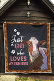 Just A Girl Who Loves Ayrshires, Quilt Blanket Great Customized Blanket Gifts For Birthday Christmas Thanksgiving