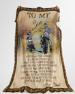 Personalized To My Son, Enjoy The Ride, Never Forget Your Way From Dad, Motorcycle Sherpa Fleece Blanket Great Customized Blanket Gifts For Birthday Christmas Thanksgiving