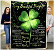 Personalized Clover To My Beautiful Daughter Sherpa Fleece Blanket From Mom Behind You All Your Dreams Great Customized Blanket Gifts For Birthday Christmas Thanksgiving