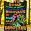 Personalized Family Dinosaur Always Be Yourself Fleece Blanket Great Customized Gifts For Birthday Christmas Thanksgiving