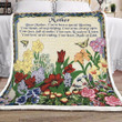Flowers Mother Family To My Mom From Son From Daughter Sherpa Fleece Blanket Great Customized Blanket Gifts For Birthday Christmas Thanksgiving Mother’s Day