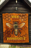 Bee Yourself Funny Pun Quilt Blanket Perfect Gift For Bee Lovers Great Customized Gifts For Birthday Christmas Thanksgiving Anniversary