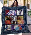 Greyhound Dog Colorful Drawing Dogs Faces Quilt Blanket Great Customized Blanket Gifts For Birthday Christmas Thanksgiving Anniversary