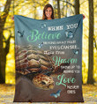 Turtle Diving When You Believe Love Never Dies Sherpa Fleece Blanket Great Customized Blanket Gifts For Memorial Remembrance