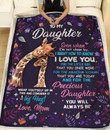 Personalized To My Daughter Giraffe I Love You, Consider It A Big Hug Gift For Daughter From Mom Sherpa Fleece Blanket
