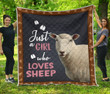 Just A Girl Who Loves Sheep. Quilt Blanket Great Customized Blanket Gifts For Birthday Christmas Thanksgiving