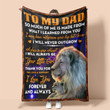 Personalized To My Dad I Love You Forever And Always Lion Dad Fleece/Sherpa Blanket Great Customized Gifts For Family Birthday Christmas Thanksgiving Anniversary